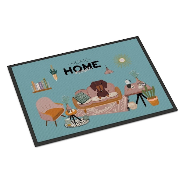 Carolines Treasures 18 x 27 in. Chocolate Dachshund Sweet Home Indoor or Outdoor Mat CK7976MAT - main